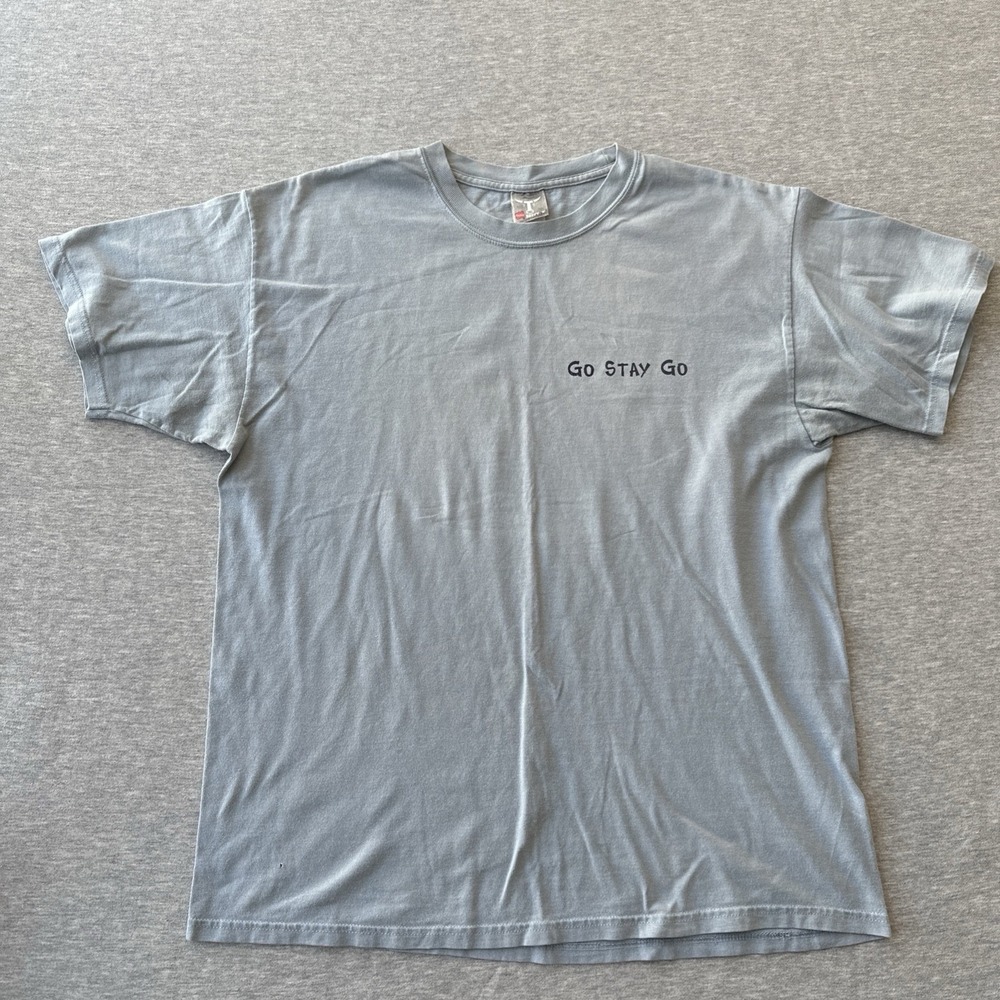 hanes beefy t-shirts Size L Light Blue Color Go Stay Go